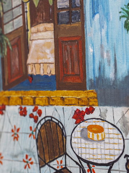 Patio azul detalle